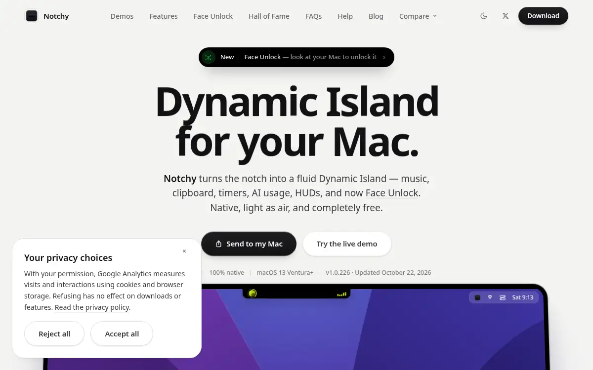 Notchy screenshot